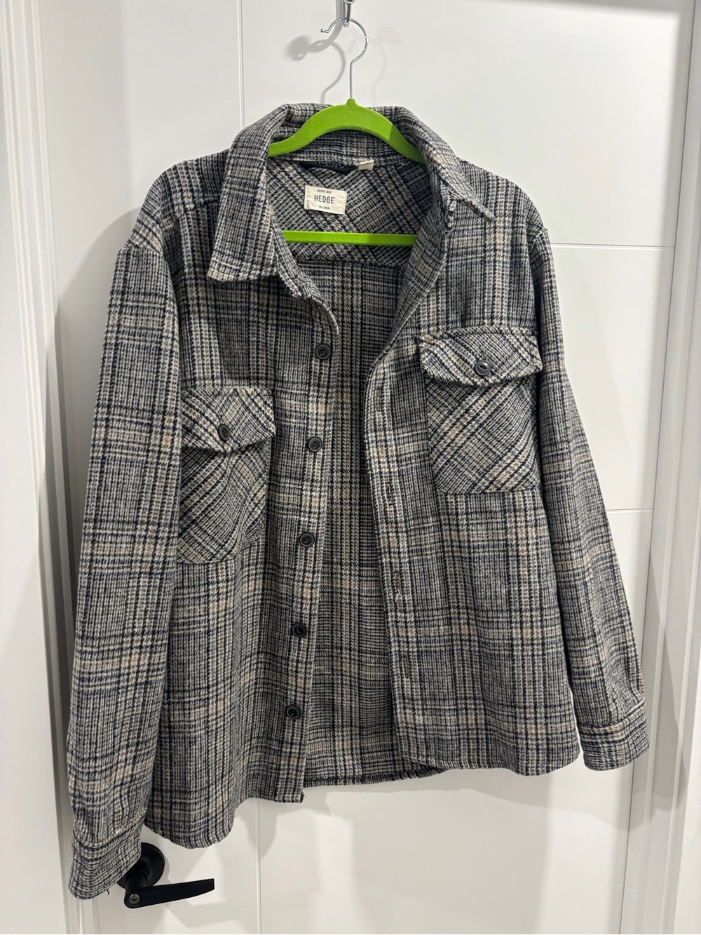 HEDGE Plaid Button-Up Shacket